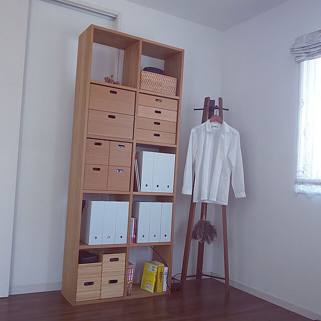 arichanの無印良品-重なる竹材長方形ボックス・ハーフ・中の家具・インテリア写真