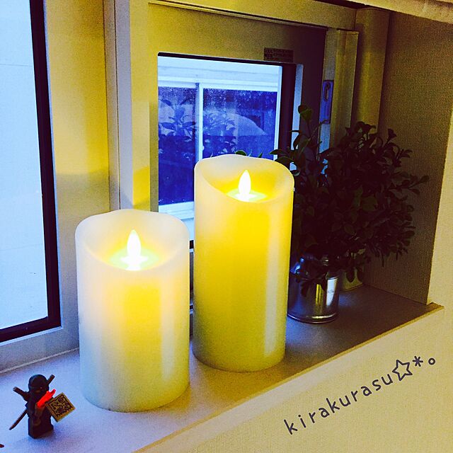 kirakurasuのエム・ケイ・エス-LUMINARA ローズの香り [リモコン対応バージョン] キャンドル型LEDライト ルミナラ ピラー タイマー機能付き 3.5 x 7 (Φ90×H190mm)の家具・インテリア写真