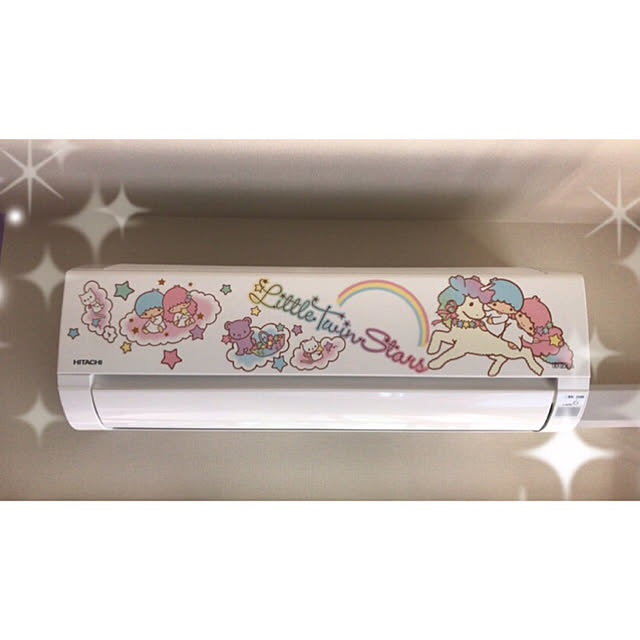 sの-送料無料 ウォールステッカー Little Twin Stars　正規品　60*90cm 大版 【リトルツインスターズ虹色】シルキーオリジナル商品　ウォール　ステッカー　はがせる　壁紙　壁シール　子供にも安心♪ サンリオ　キキ＆ララ　ユニコーン　sanrio【シルキー完全オリジナル】の家具・インテリア写真