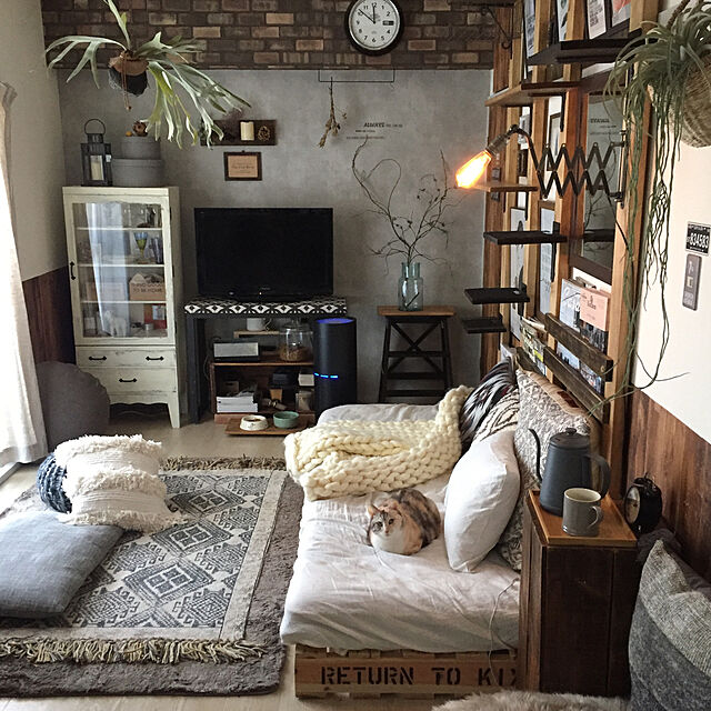momijiのニトリ-クッションカバー(IN タイダイ GR T) の家具・インテリア写真
