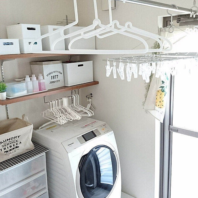 yukoの無印良品-ポリプロピレン洗濯用ハンガー・シャツ用・３本組の家具・インテリア写真
