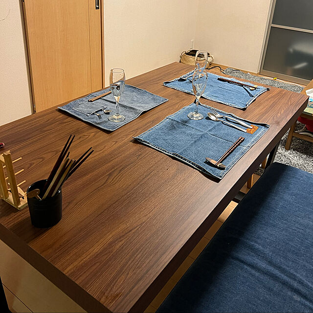 mrc331の-ダイニングテーブル テーブル単品 ジュピター 140cm 4人用 レッグ 鉄脚 インダストリアル ウォールナット色 オーク色の家具・インテリア写真