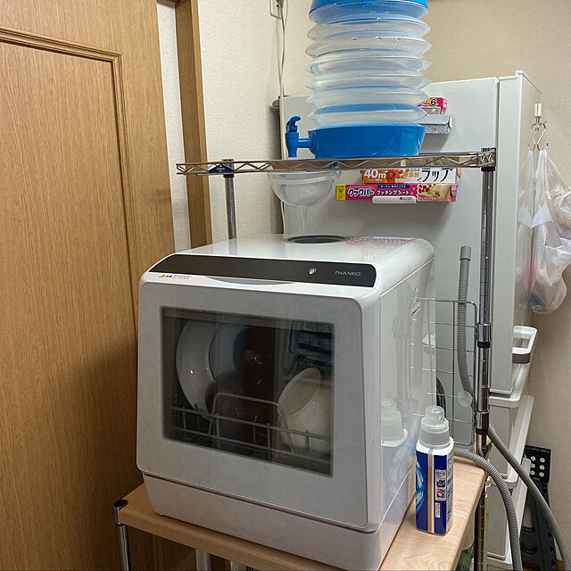 sadaharuのサンコー-【洗浄動画あり】THANKO 水道いらずのタンク式食器洗い乾燥機 「ラクア」 (ホワイト) 2カラーの家具・インテリア写真