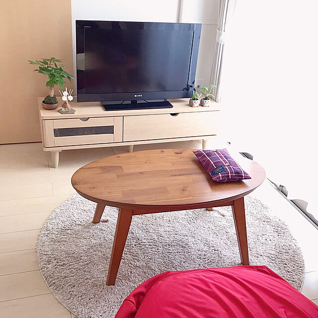 chikoのヤマソロ-1年保証 こたつ 楕円形 90幅 コタツ こたつテーブル おしゃれ かわいい 炬燵 90×50 ローテーブル 北欧 机 家具調こたつ 木目 ノワ noixの家具・インテリア写真