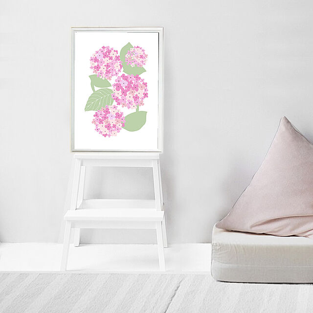 posmint333の-《ピンク紫陽花のポスター》A4サイズの家具・インテリア写真
