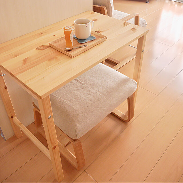 mikaの無印良品-無印良品 パイン材テーブル･折りたたみ式 幅80×奥行50×高さ70cm 02460792の家具・インテリア写真