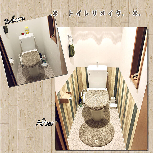 Kazukiのオカトー-終了　トイレマット＆フタカバー 洗浄・暖房用 Famille Bear（ファミーユベアー） オカトーの家具・インテリア写真