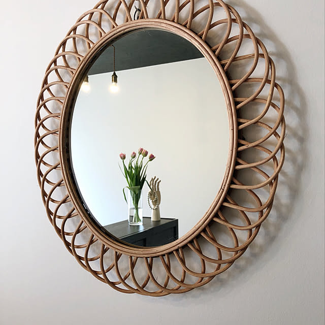 c_smtnの-ロッタ ラタン ミラー エリプス L 壁掛けミラー 楕円形 リゾート 手編み rotta rattan mirror ellipse L 大きい サイズ 大きめ ナチュラル感溢れる、愛らしい鏡。の家具・インテリア写真