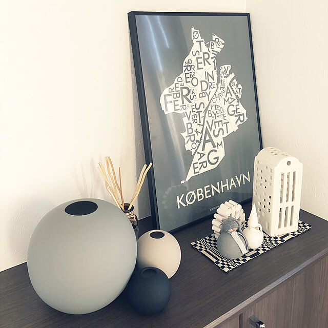 K.K.K.Cの-Kortkartellet（コートカルテレット） ポスター 40x55cm コペンハーゲン グレー（背景） 北欧 インテリアの家具・インテリア写真