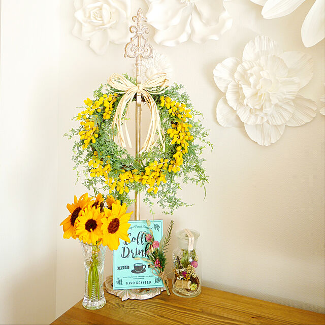 cielroseの-ミモザ リース【Lサイズ】 玄関飾り 造花の家具・インテリア写真