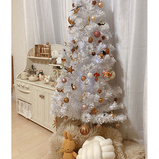 rinaffyの-クリスマスツリー おしゃれ 北欧 ファイバーツリー ホワイトツリー 150cm LEDイルミネーションライト【Merry House】の家具・インテリア写真