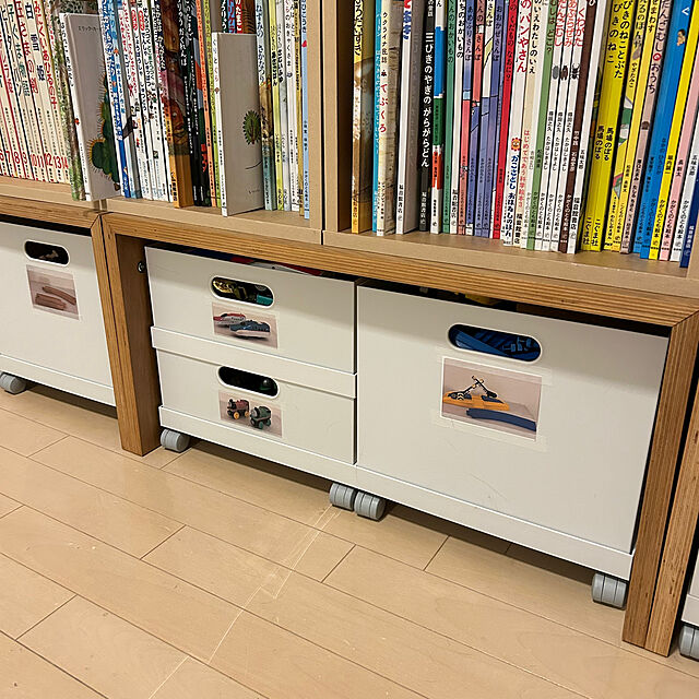 mikomaruの無印良品-【無印良品 公式】パルプボードボックス・スリム・3段／ベージュ幅25×奥行29×高さ109cmの家具・インテリア写真