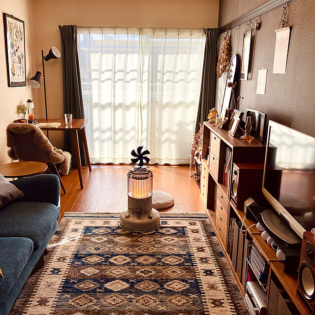yuyustoneのイケヒコ・コーポレーション-モルドバ製 ウィルトン織り カーペット キリム 約133×190cm ネイビー 2352229の家具・インテリア写真