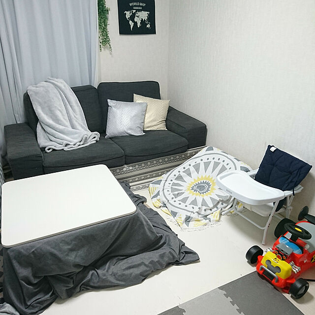 mitsumitsuのニトリ-Nパズルマット 9枚入り ふち付き(ムジ5 BR) の家具・インテリア写真