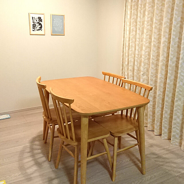 yukiのニトリ-ダイニングテーブル５点セット(DT120x75 NA/DC NA) の家具・インテリア写真