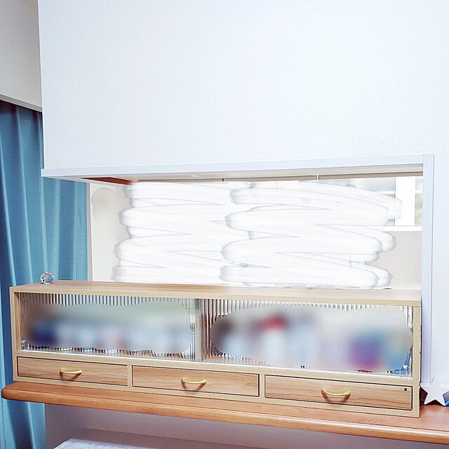 tokimekiroomのぼん家具-ぼん家具 カウンター上収納 キッチン 収納 食器棚 引き出し 調味料棚 120cm幅 ナチュラルの家具・インテリア写真