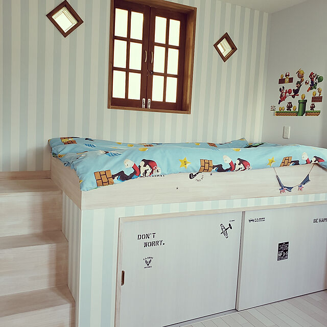 mio_ibu_1106の-スーパーマリオ　Super Mario　シングル　布団カバー+枕カバーセットの家具・インテリア写真