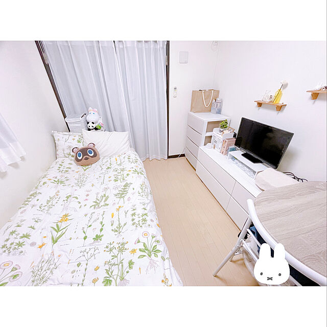 milktea_and_のニトリ-ローチェスト(クエス 120-2LC WH) の家具・インテリア写真