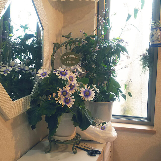 mmpoohの-フラワースタンド 鉢置き ベランダ 屋外 小さい ぷちガーデン　アイアン花台　グリーンバードの家具・インテリア写真