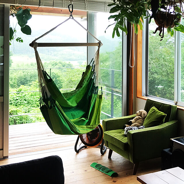 sakurasakuの-カリモク正規品ロビーチェア1シーター モケットグリーン ハーフクッションセットの家具・インテリア写真