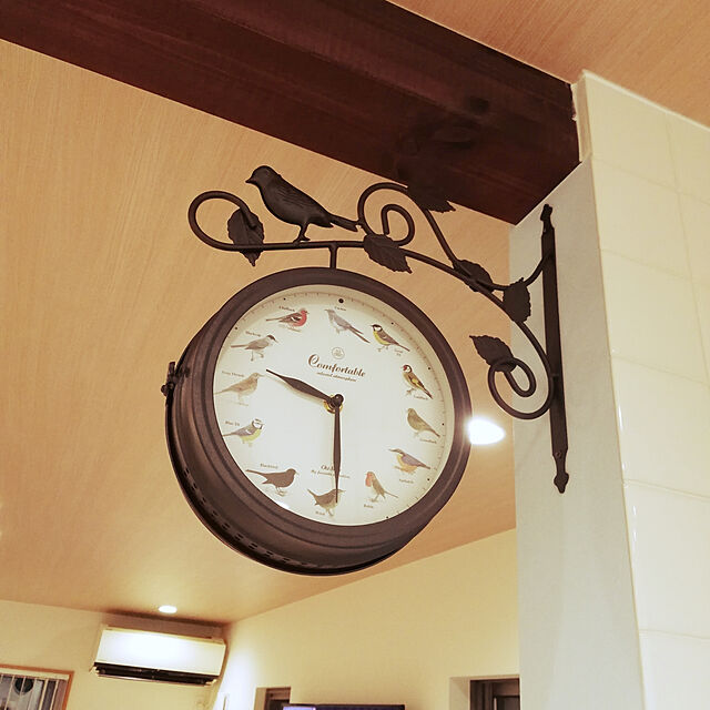 hina-akeの-両面時計 おしゃれ 掛け時計 壁掛け時計 アンティーク レトロ クラシック ヨーロピアン 北欧 カフェ インテリア モダン ヨーロッパ 両面掛け時計 バードの家具・インテリア写真
