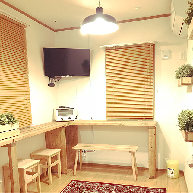 shinobigroupのニトリ-既製木目ブラインド(リンクス3 LBR 130X138) の家具・インテリア写真