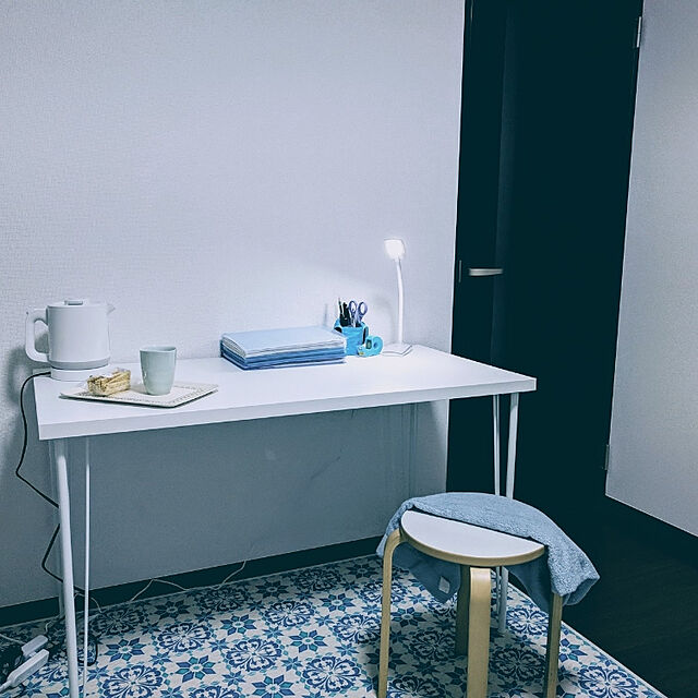 PAISL-nyanの無印良品-オーガニックコットンボーダースモールバスタオルセット／ライトブルー ライトブルーの家具・インテリア写真