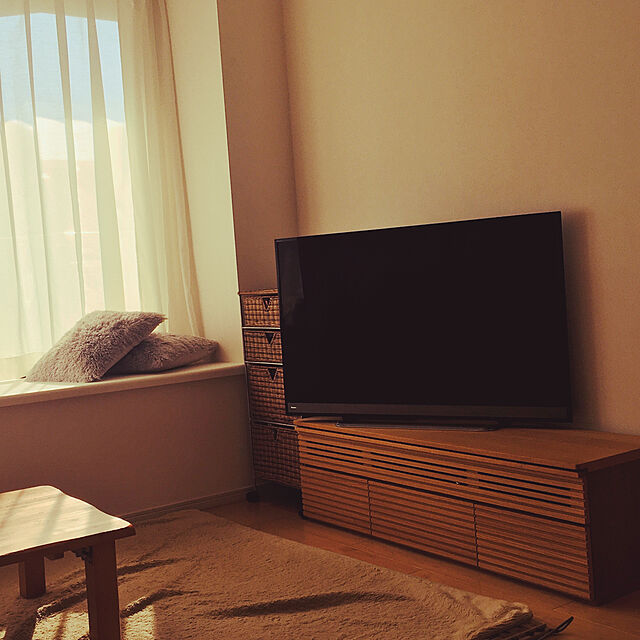 chizuのニトリ-クッションカバー(ファー q GY) の家具・インテリア写真