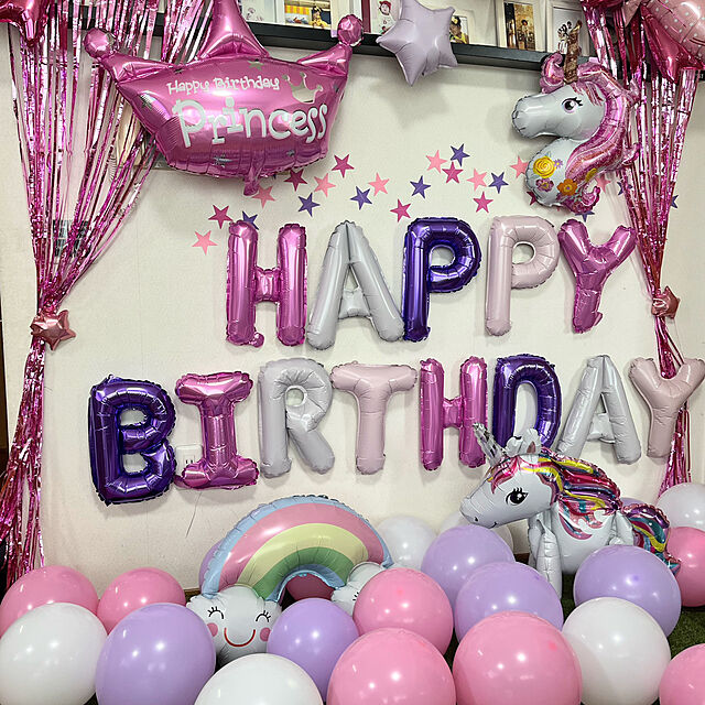 yokoのPartyUnion-風船 誕生日バルーン 飾り付け ユニコーン 風船 セット Happy Birthday パーティー 豪華で大容量 女性 子供 少女のための誕生日バルーン誕生日装飾セット PartyUnionの家具・インテリア写真