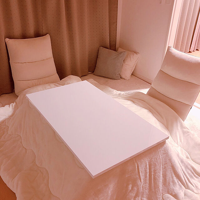 kayoの-こたつテーブル 長方形 鏡面仕上げ 〔幅105×奥行60×高さ38cm〕 モダンデザイン 黒/白の家具・インテリア写真