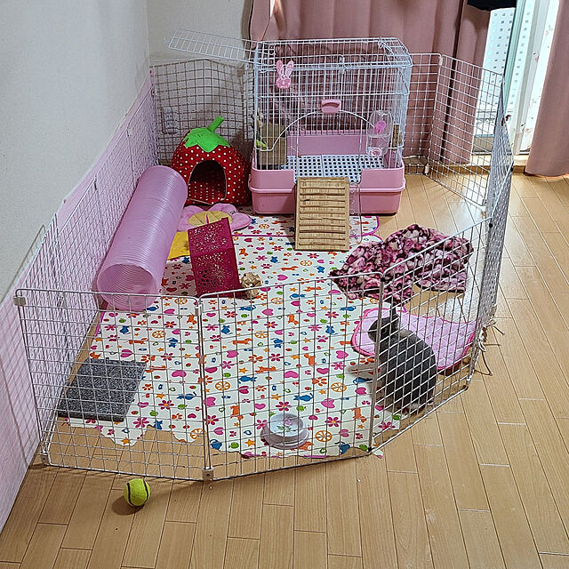 rviの-【他商品同梱不可】マルカン うさぎのカンタンおそうじケージ H50P ピンク MR-995の家具・インテリア写真