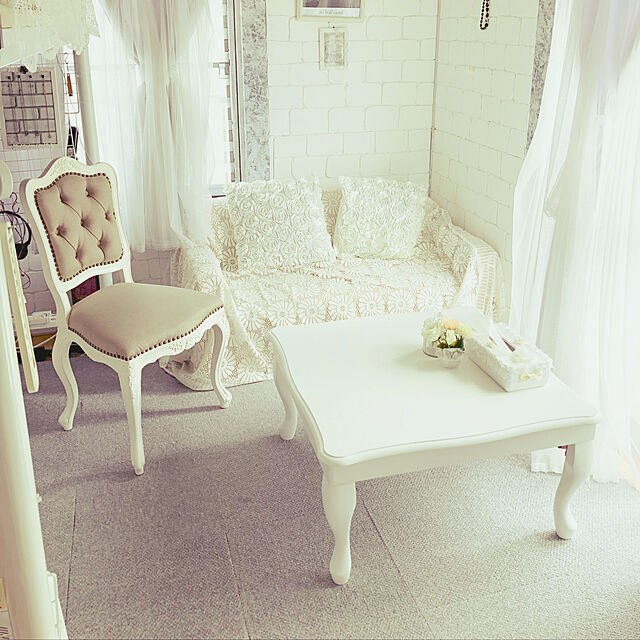 mariaの-お花のクッションカバー 45×45cm 1枚 [メール便送発送] 背当てカバー ロザリー バラ フラワー かわいい ナチュラル フェミニンの家具・インテリア写真