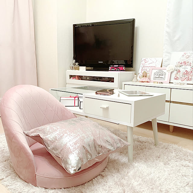 rina_piiの-【完成品・国産家具】ベッドルームで大画面シアターシリーズ テレビ台 幅80高さ55cm ホワイト 【通販】の家具・インテリア写真