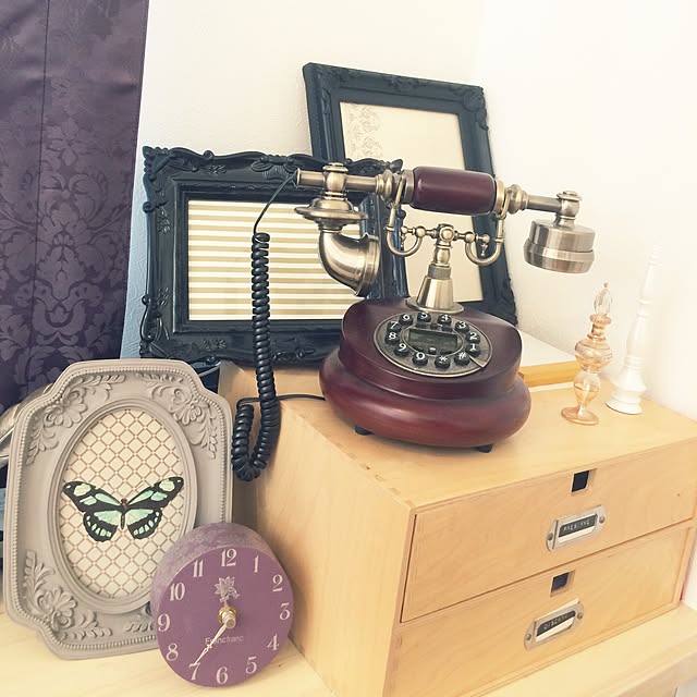 3838のMANATSULIFE-アンティーク電話機 ヨーロッパ風 装飾電話機 プッシュ式 骨董品 電池不要 クラシック レトロ調の家具・インテリア写真