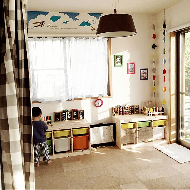soumanmaのイケア-IKEA TROFAST（トロファスト）収納コンビネーション パイン材 ホワイト/オレンジ 94x44x52cm Y-WS3O3の家具・インテリア写真