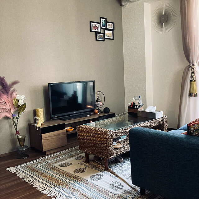 kerorinのニトリ-2人用布張りソファ(NポケットA7 FM-TBL) の家具・インテリア写真