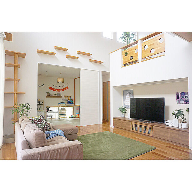 samisoの無印良品-壁に付けられる家具・３連ハンガー・オーク材の家具・インテリア写真