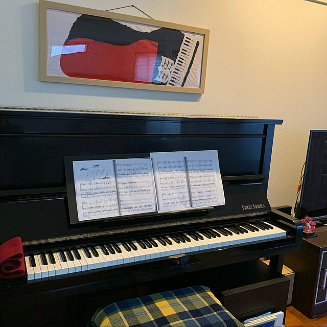 yukaの-鍵盤柄 ピアノの下にぴったり楽譜キャビネット ブラック 【通販】の家具・インテリア写真