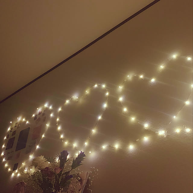 misaの-イルミネーション　電池 ホーム ジュエリーライト 100球 10m リモコンつき 電球色 led ライト フェアリーライト 室内 タイマー機能 ワイヤーライト ガーランド ガーランドライト クリスマス キャンプ　柊の家具・インテリア写真