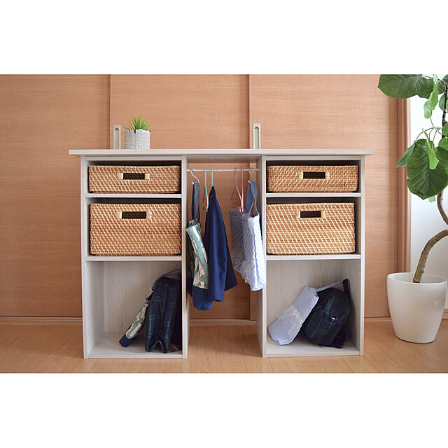 asukaのニトリ-簡単組立て Nクリック ボックス レギュラー2段(ホワイトウォッシュ) の家具・インテリア写真