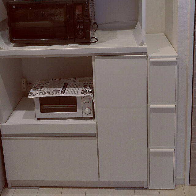 arikaの-分別 引き出しステーション/ゴミ箱 【スリム3段】 14L×3段 幅17cm プラスチック製 ホワイトの家具・インテリア写真