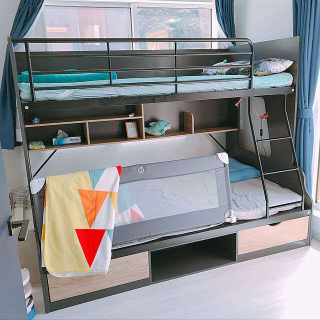 s.ayako1226のスマート・アイ-上下サイズ違い 引き出し収納 ラック収納 二段ベッド 2段ベッド 二段ベット 2段ベット 親子二段ベッド シングル セミダブル 親子ベッド Lagos(ラゴス) 5色対応の家具・インテリア写真