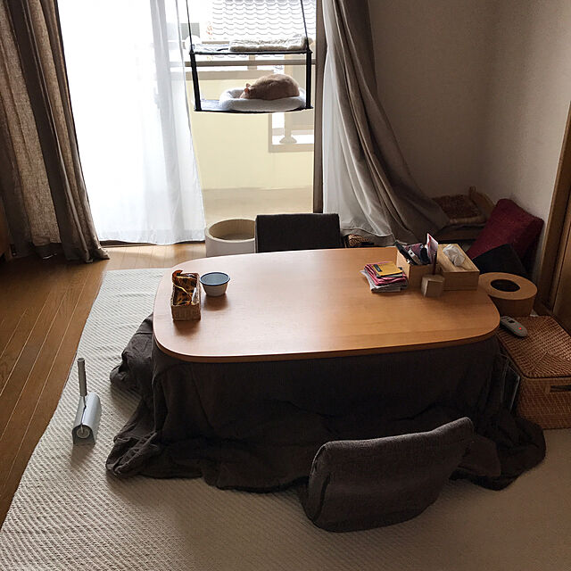 nicoの無印良品-オーガニックコットンシェニール手織ラグ／生成の家具・インテリア写真