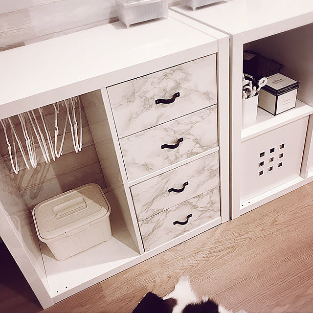 miyushe.ogのイケア-IKEA イケア KALLAX カラックス シェルフユニット ハイグロス ホワイト 白 r60471728の家具・インテリア写真