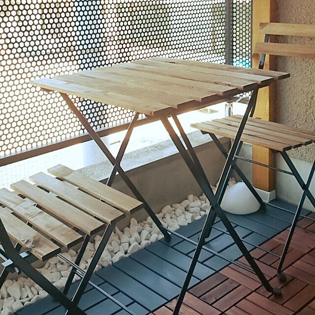 Petaのイケア-IKEA　TARNO　テーブル＆チェア2脚, アカシア材, スチールの家具・インテリア写真