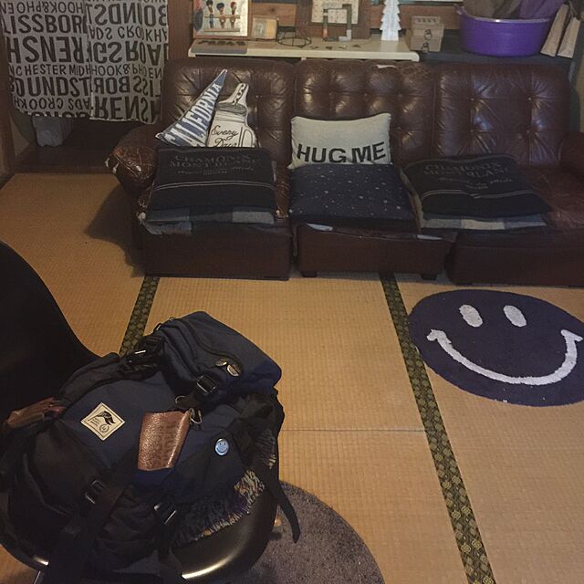 Yukikoのノーブランド-スマイル にこちゃん ラグマット ネイビー (OS, NAVY)の家具・インテリア写真