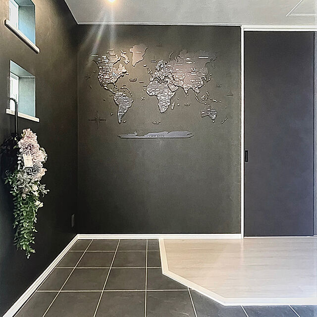 kazehaの合同会社リベルタジャパン-3D Wood World Map ブラック 壁掛け木製世界地図 Lサイズの家具・インテリア写真