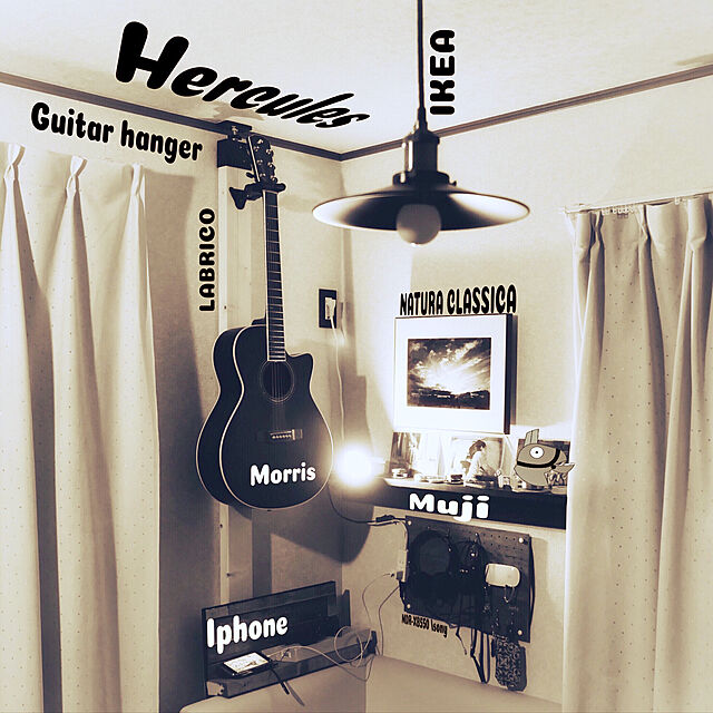 yudemaru__DIYのHERCULES-HERCULES ギターハンガー GSP39WBの家具・インテリア写真
