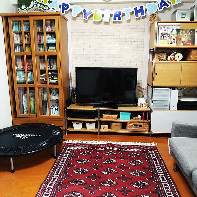 booの萩原-アンティーク絨毯風プリントラグ トルクメン 130×190 レッドの家具・インテリア写真