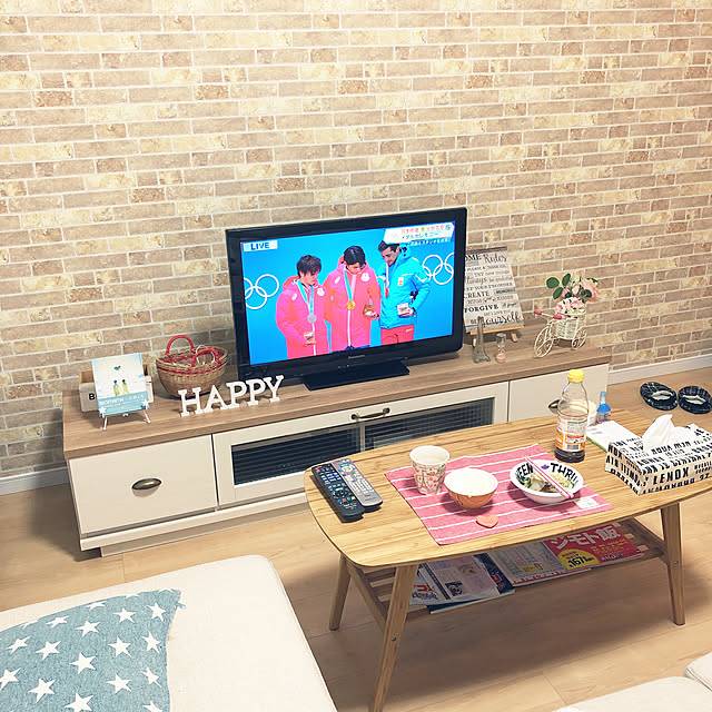 manaの-テレビボード テレビ台 ローボード フレンチカントリー フレンチ カントリー tv台 180cm 収納 姫系 完成品 日本製 北欧 モダン レトロ アンティーク 白家具 ホワイト フレンチ180ローボードの家具・インテリア写真